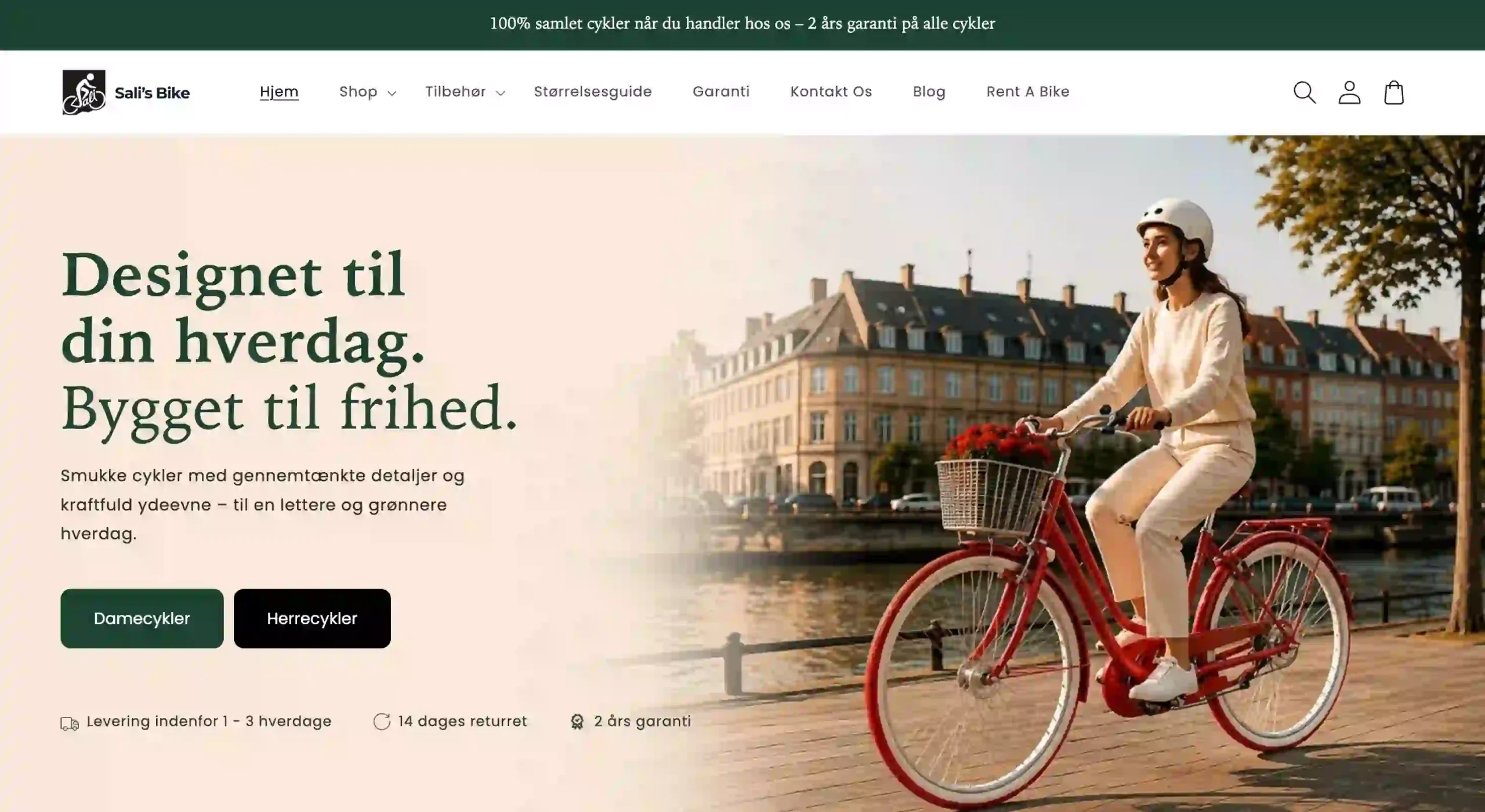 Sali's Bike ny hjemmeside 2026 — CRO-optimeret